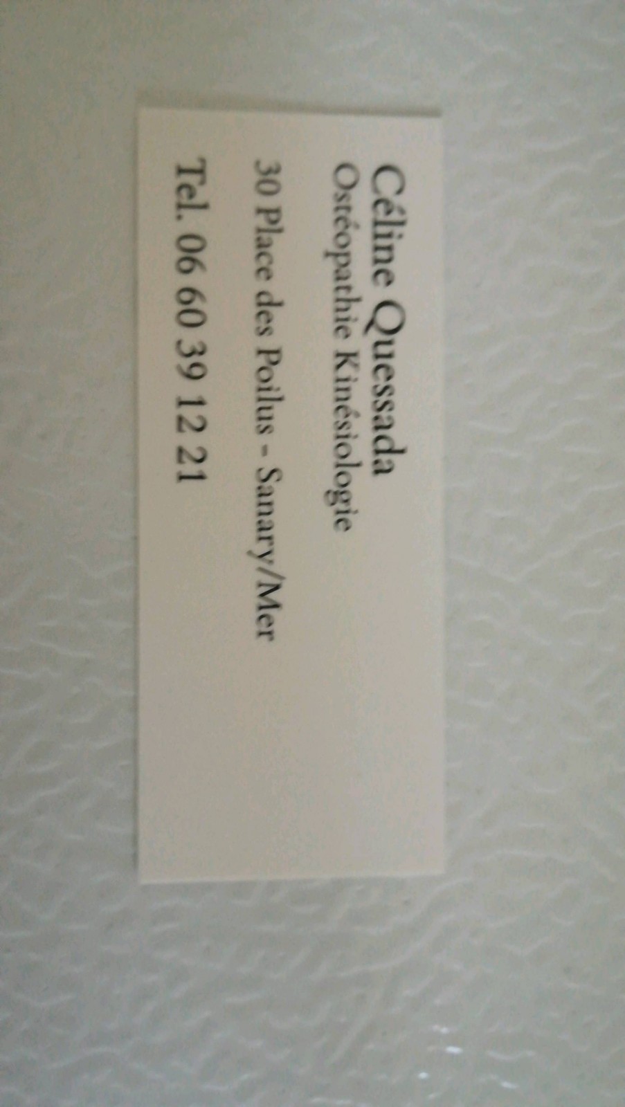 Où trouver un ostéopathe à Sanary-sur-Mer Var 83 Céline Quesada