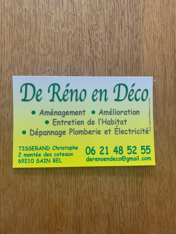 Dépannage plomberie Ouest lyonnais proche de Lyon  DE RENO EN DECO