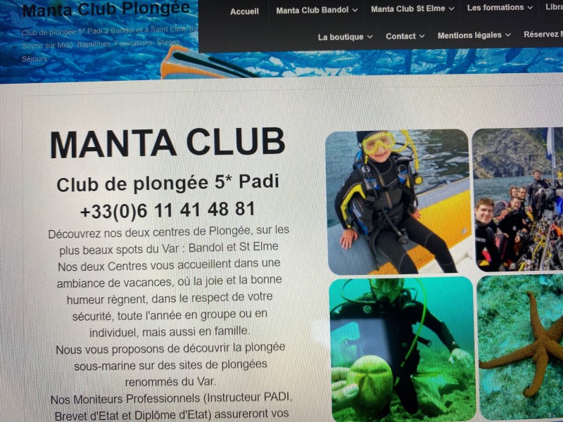 Où trouver un bon club de plongée accueillant et sérieux pour un baptême  Bandol Manta club plongée