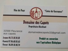 Propriétaire récoltant de vin bio Fleurance aux capots Domaine des Capots